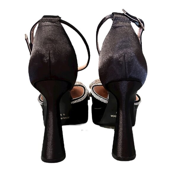 Rhinestone Bow Platform Heels | 4.5” Stilettos | Pointed Toe Ankle Strap Pumps | - Picture 7 of 10